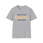 Software Engineering Typography T-Shirt - Passed tests feared production