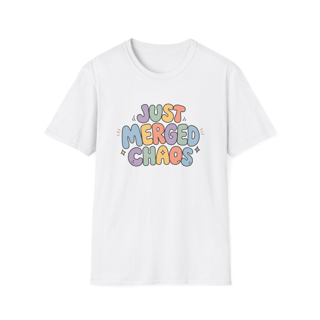 Software Engineering Typography T-Shirt - Just merged chaos