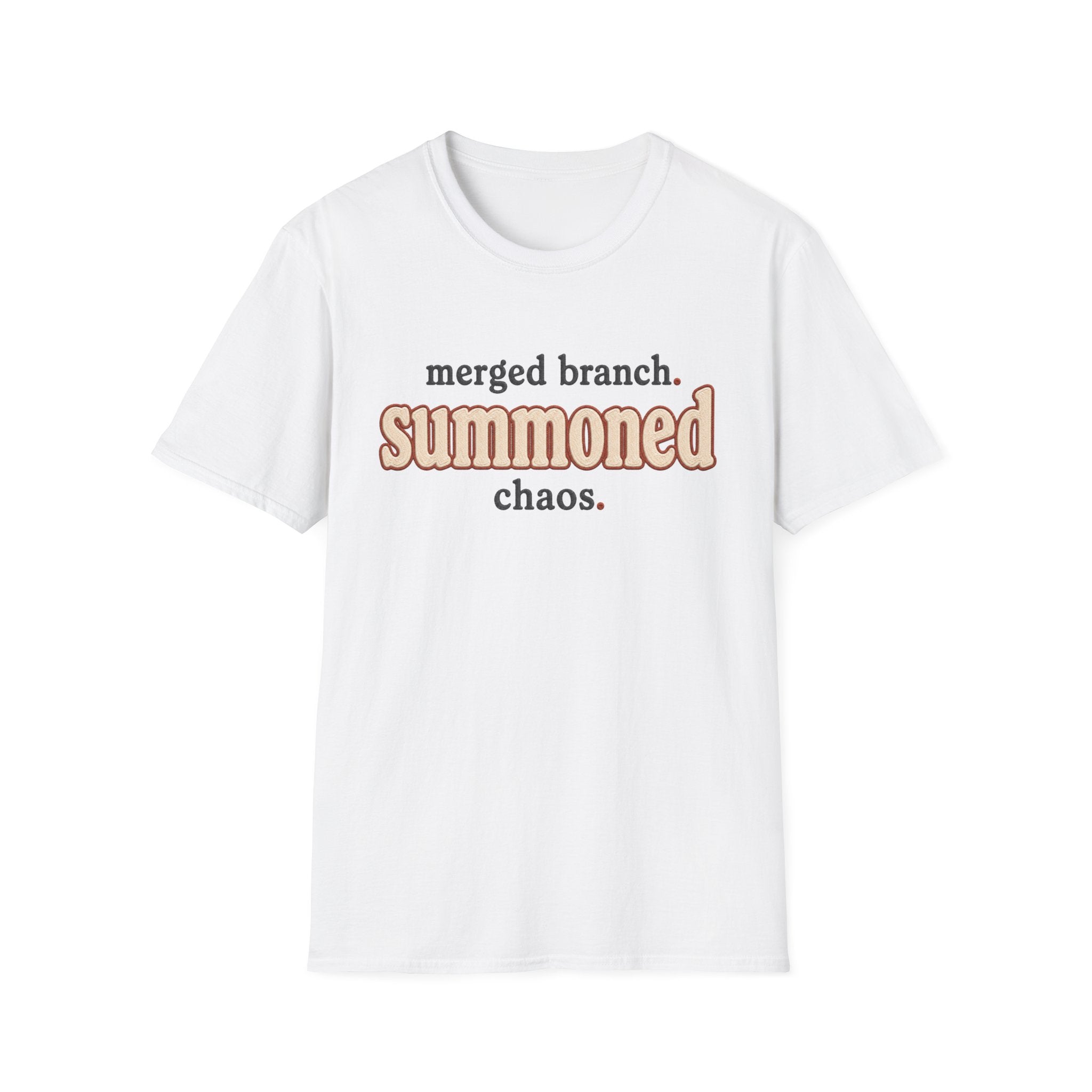 Software Engineering Typography T-Shirt - Merged branch summoned chaos