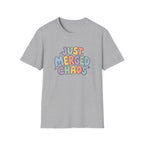 Software Engineering Typography T-Shirt - Just merged chaos